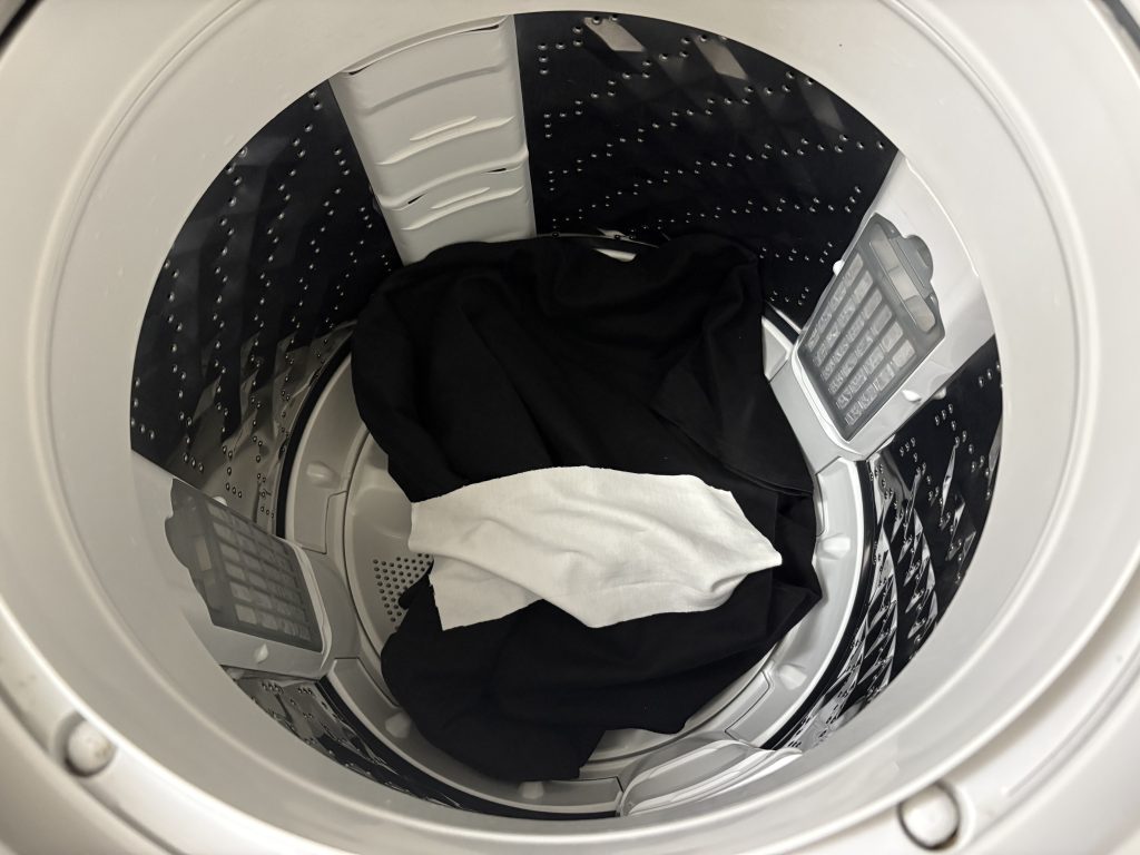 黒染めTシャツ洗濯実験